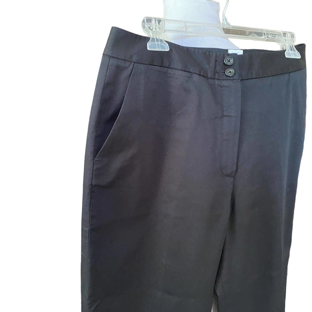 Foxcroft 10 Black Cotton Blend Wrinkle Free High Rise Crop Leg Pants I217 - Picture 5 of 9